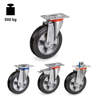 TR-72AL-NL-M-Roues avec montures pour charges légères et montures pour charges moyennes